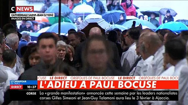 Les obsèques de Paul Bocuse, décédé samedi dernier, se sont déroulées ce matin à Lyon devant près de 1.500 chefs - VIDEO