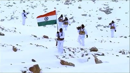 18 ஆயிரம் அடி உயரத்தில் 30 டிகிரி குளிரில் கோடி ஏற்றிய இந்திய படை-வீடியோ