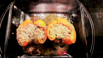 Receta vegana de pimientos rellenos.