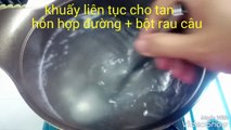 Cách làm Thạch rau câu trái dừa - Chanh chua