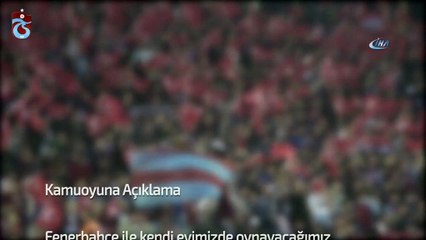 Trabzonspor'dan taraftarlara açıklama
