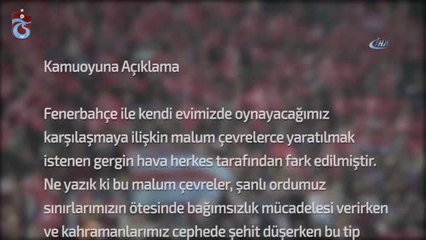 Trabzonspor'dan Taraftarlara Açıklama