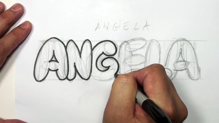 How to Draw Bubble Letters - Angela in Graffiti Letters | MAT