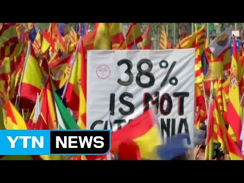 바르셀로나에서 카탈루냐 독립 반대 시위 / YTN