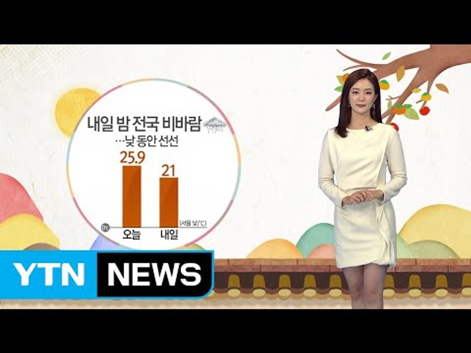 [날씨] 내일 전국 비바람...낮 동안 선선 / YTN