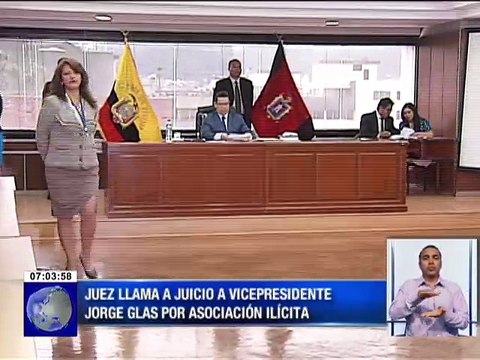 Juez llama a Juicio a Vicepresidente Jorge Glas por asociación ilícita