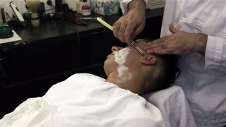 BARBER SHAVE W/THREADING in Lithuania - ASMR