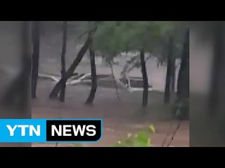 많은 비에 하천물 불면서 고립된 60대 구조 / YTN
