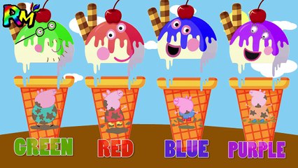 Learn Colors Ice Cream Peppa pig Wrong Face The Alphabet Song Nursery Rhymes Colors for kids-XKzAmZ71ssw