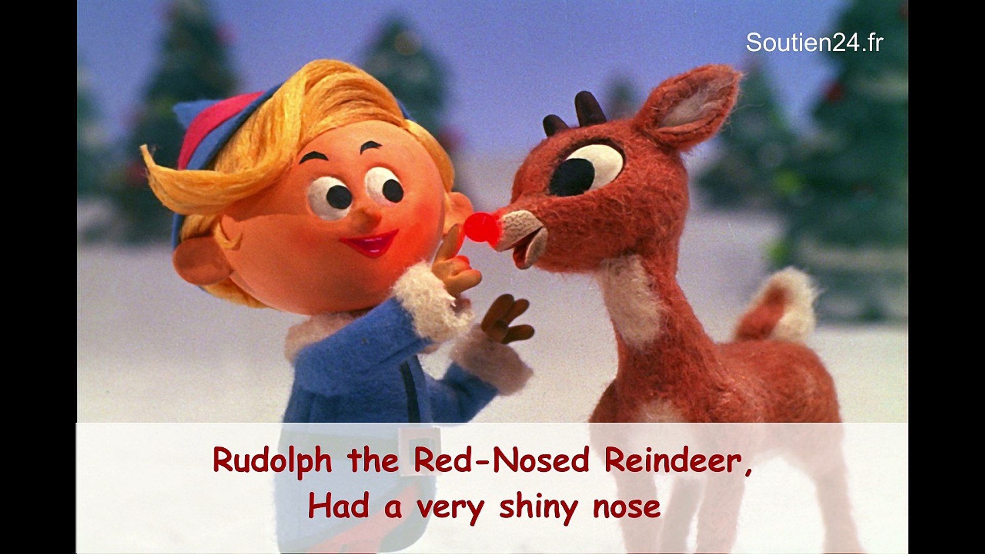 Rudolph the Red-Nosed Reindeer with lyrics - Christmas song -  Рождественская песня на английском языке со словами - Vidéo Dailymotion