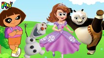 Wrong Eyes Sofia the first Olaf Kung Fu Panda Dora the explorer Finger family song for kids fun-00qRxwsNbEA