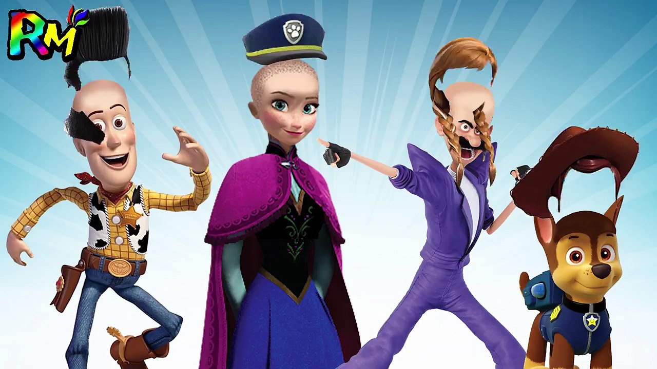 Wrong Hairs Frozen Anna PAW Patrol Despicable Me Bratt Toy Story Woody Finger family song-EweAYaBLDCc