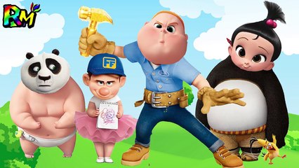 Wrong Heads Boss Baby Staci Jimbo Kung Fu Panda fix it felix Finger family Nursery Rhymes-TZCsJaf4LLI