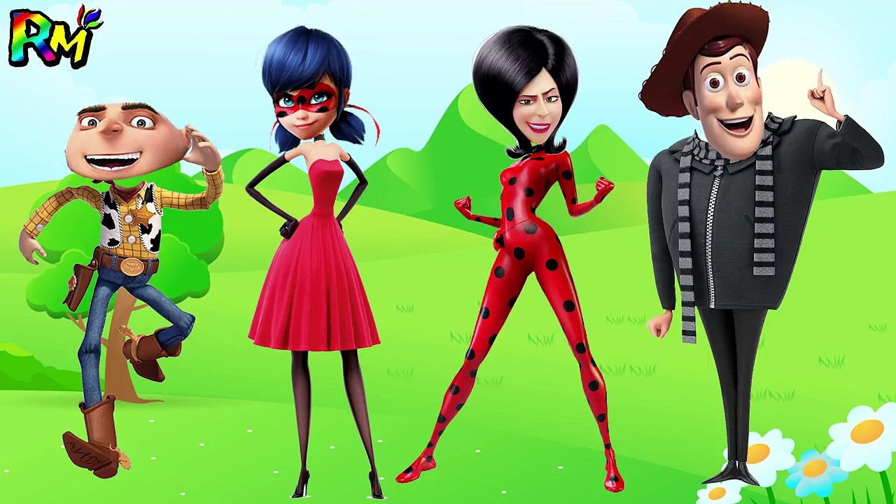 Wrong Heads Despicable Me 3 Ladybug Toy Story Finger family Nursery Rhymes for kids fun-1u75joW2EVU