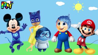 Wrong Heads Disney Mickey Mouse PJ Masks Catboy Super Mario Inside out Finger family song-uTlJjMF_Mzs