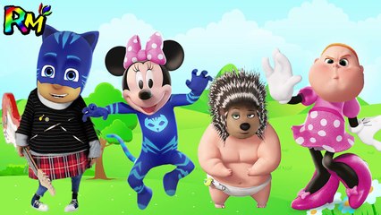Wrong Heads Disney Minnie Mouse PJ Masks Catboy Sing Ahs Jimbo Finger family song for kids fun-Rw5GbclMqo0