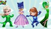 Wrong Heads PJ Masks Catboy Gekko Sofia the First Frozen Elsa Finger family song for kids fun-LylVV5deW5E