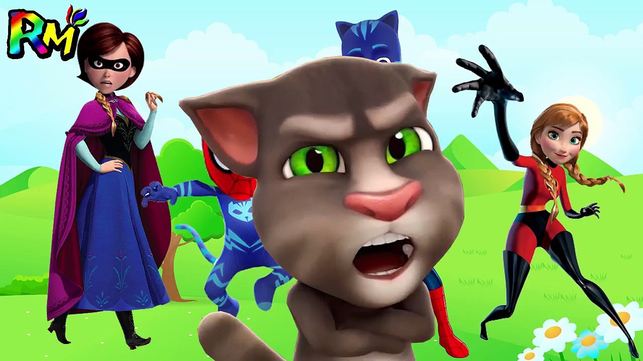Wrong Heads PJ Masks Catboy Spiderman Frozen Anna incredibles mam Finger family song-m-XwXeufhS4