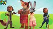 Wrong Heads Zootopia Moana Family Finger family Nursery Rhymes for kids fun-hG_84ZbP24k