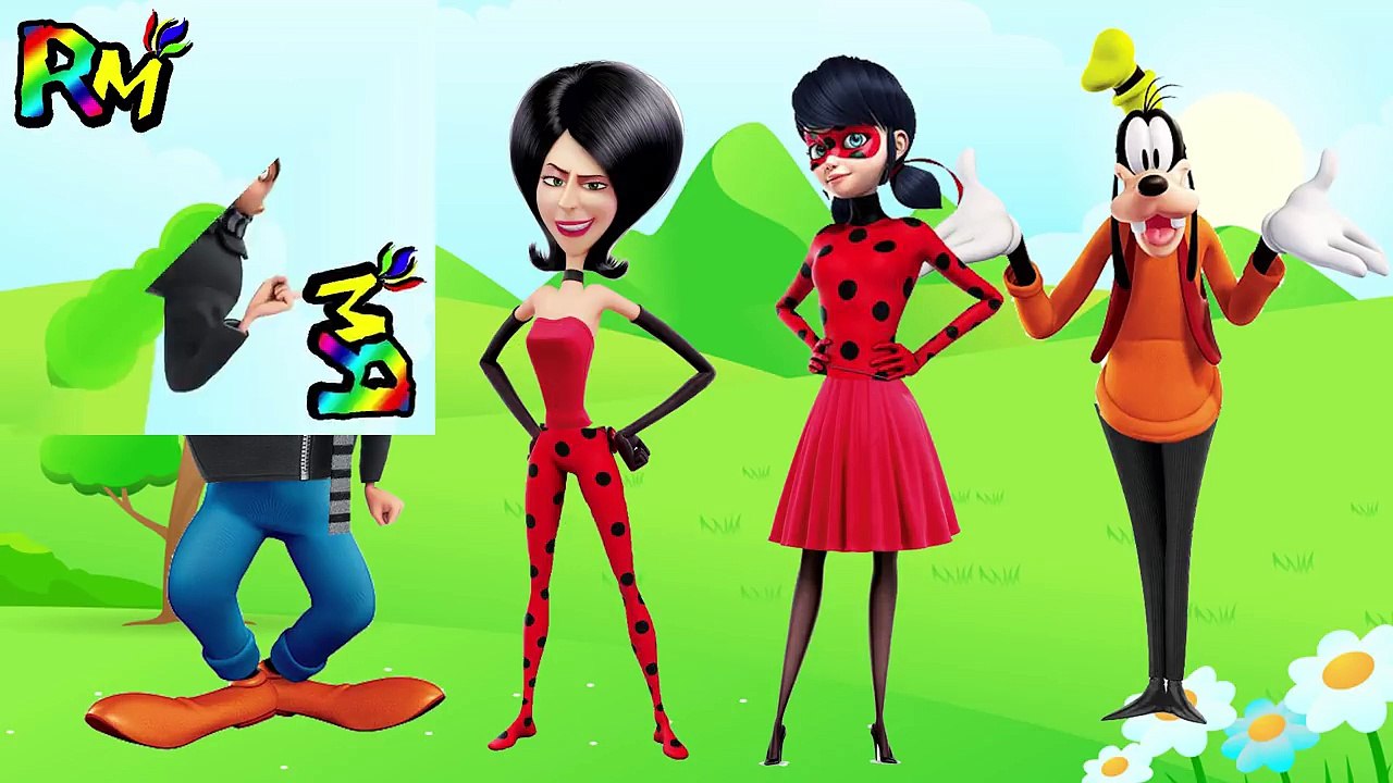 Wrong Legs Ladybug Goofy Despicable Me Gru Scarlet Finger family Nursery Rhymes for kids fun-9km7S3J5pPk