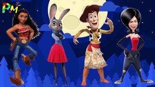 Wrong Legs Moana Toy Story Woody Zootopia Judy Scarlet Finger family Nursery Rhymes for kids fun-PiEA2rYS6CA