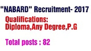 NABARD Recruitment 2017 – Apply Online for 82 Coordinator & Enumerator Posts