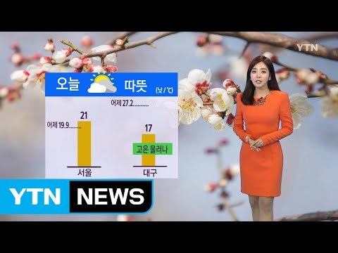 [날씨] 오늘도 포근...남부 낮 한때 빗방울 / YTN (Yes! Top News)