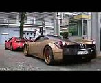 Gold Pagani Huayra Launch, Powerslides and Accelerations!