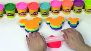 Mickey mouse Play Doh Colors Rainbow Cake Toys and Frozen Cake Plastilina y Juguetes Castle Toys