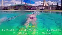 Freestyle swimming workout #2. Technique, distance per stroke and speed. Beginners