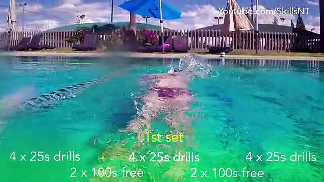 Freestyle swimming workout #2. Technique, distance per stroke and speed. Beginners