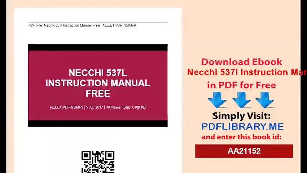 Necchi 537l Instruction Manual Free