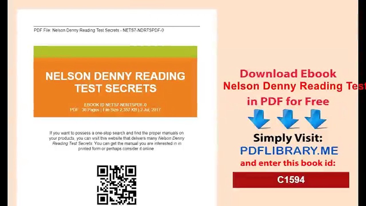 Nelson Denny Reading Test Secrets