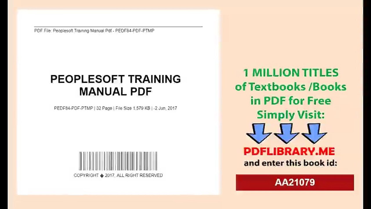 Peoplesoft Training Manual Pdf