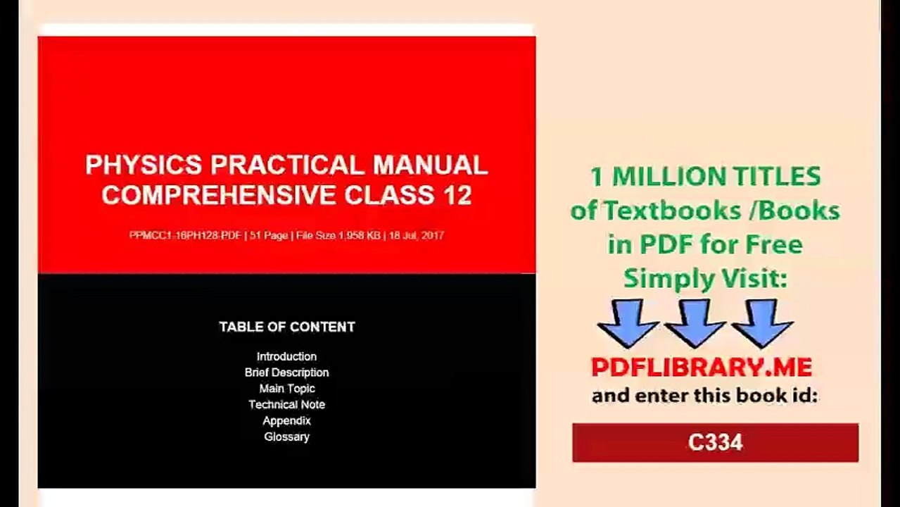 Physics Practical Manual Comprehensive Class 12