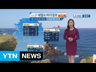 [내일의 바다정보] 1월 26일 설날부터 차츰 대조기 영향 중부지방 중심 비 또는 눈 내려 / YTN (Yes! Top News)