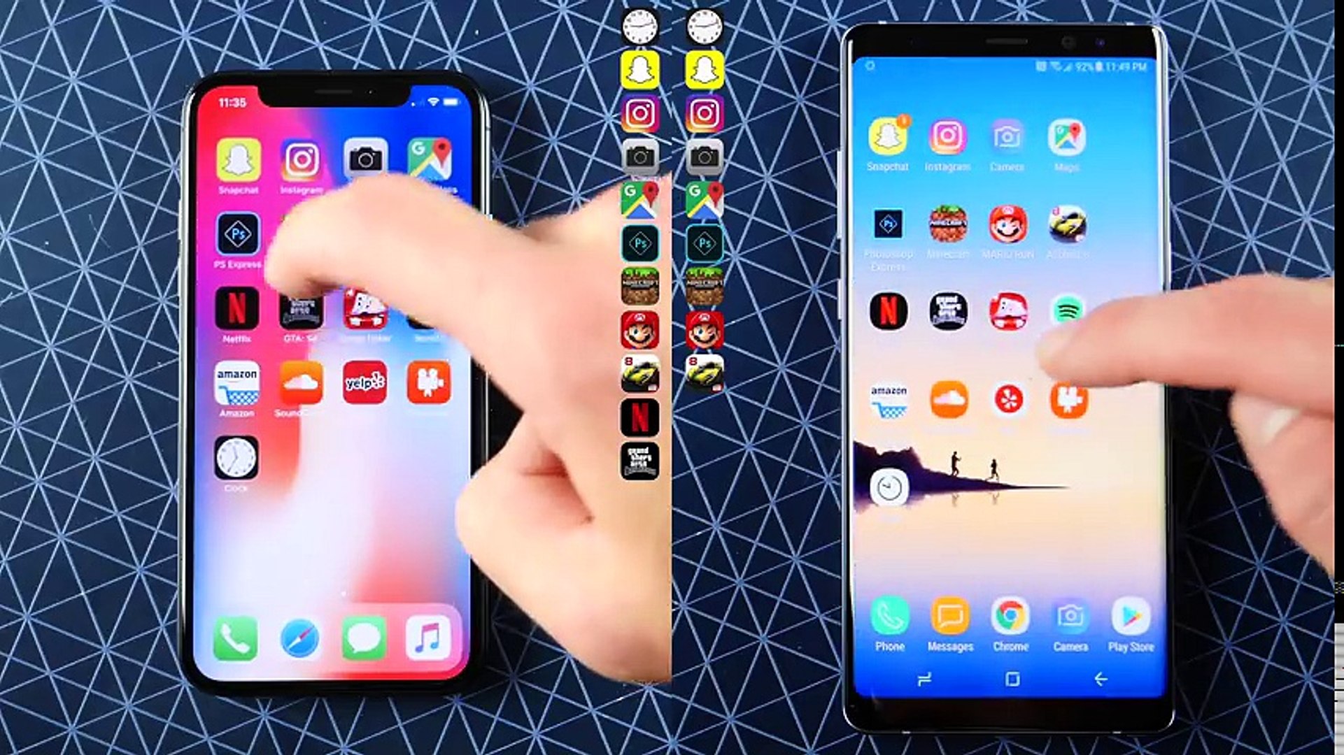 ⁣iPhone X vs Samsung Galaxy Note 8 SPEED Test!