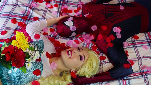 Frozen Elsa & Spiderman VALENTINES DAY! w/ Joker Catwoman Love Fun Superhero Movie in real life IRL