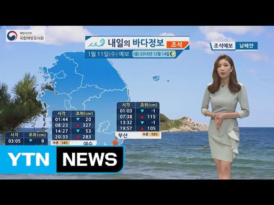 [내일의 바다정보] 1월 11일 동해 먼바다 풍랑특보 다음 주 화요일까지 이어질 듯...