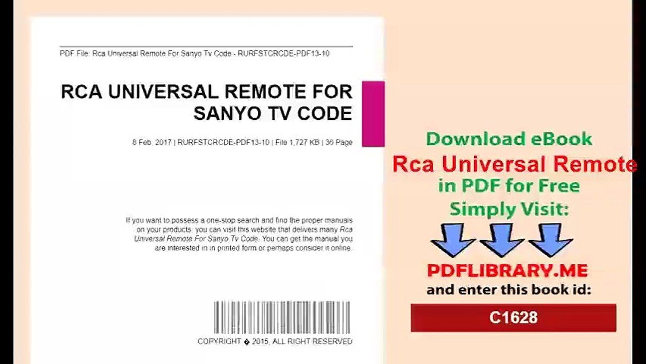 Rca Universal Remote For Sanyo Tv Code