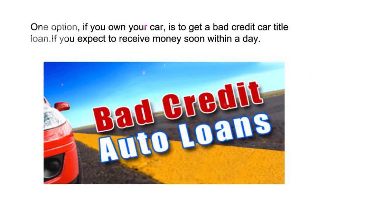 Bad Credit Car Loan