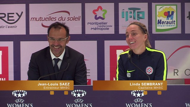 Conférence de presse : Jean-Louis Saez et Linda Sembrant après MHSC Brescia CF