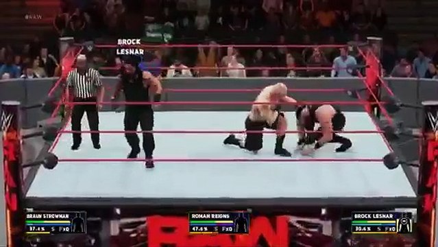 WWE Braun Strowman vs Roman Reigns vs Brock Lesnar on Monday Night Raw WWE 2K18