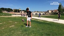 Football vs Soccer Trick Shots & Freestyle Skills _ PEOPLE ARE AWESOME-iEpzCPkN2c8