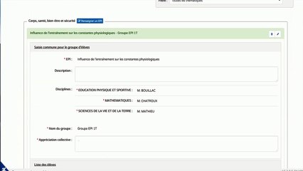 6 - Saisie collective des enseignements pratiques interdisciplinaires