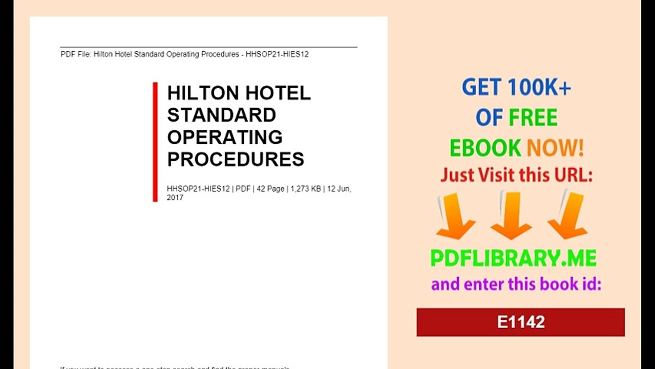 Hilton Hotel Standard Operating Procedures