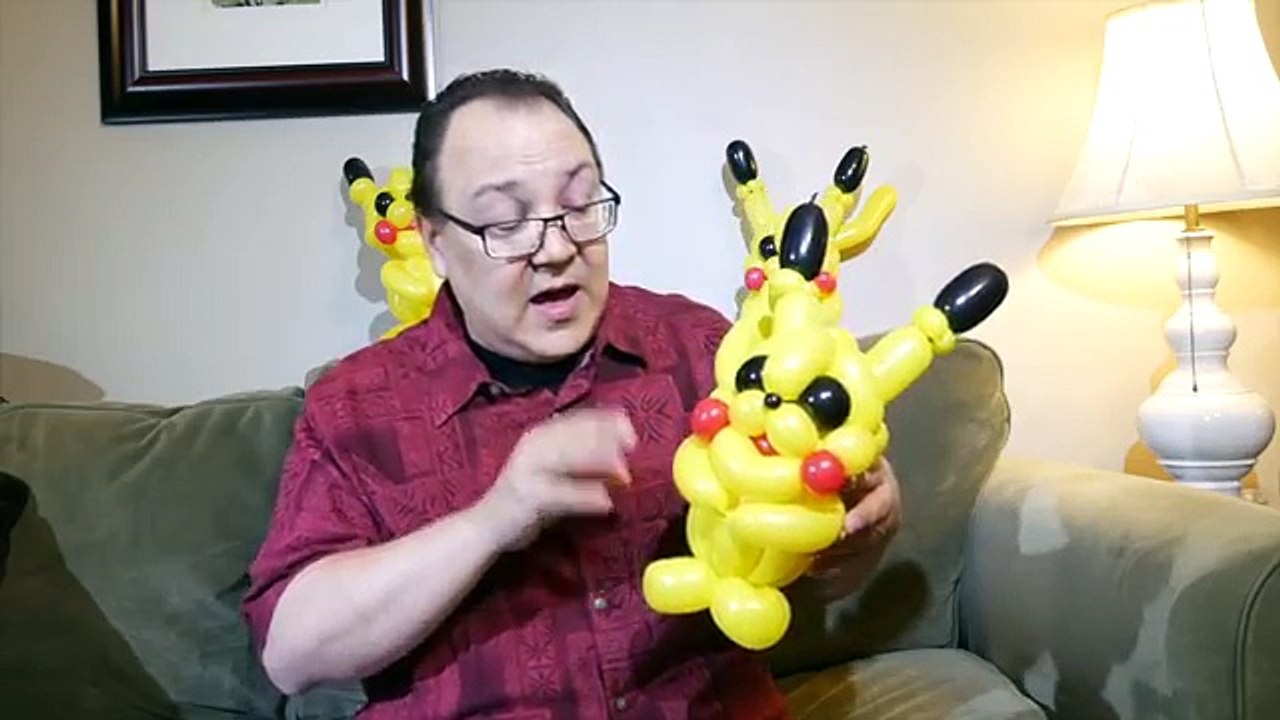 Pikachu Balloon Animal Tutorial (Balloon Twisting and Modeling #34 )