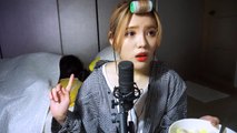 리얼 100% 자고있는 친구 앞에서 엽기 ASMR 고드름 얼음 이팅사운드 [ Icicle ice cream eating sound ] [띠미]