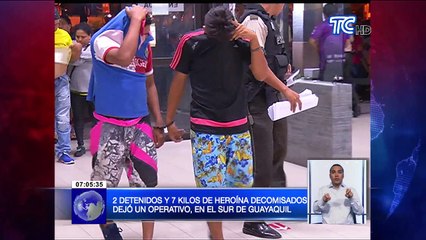 Dos detenidos y siete kilos de heroína decomisados dejó un operativo en el sur de Guayaquil