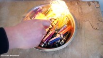 EXPERIMENT Glowing 700 degree metal ball VS 50 LIGHTERS